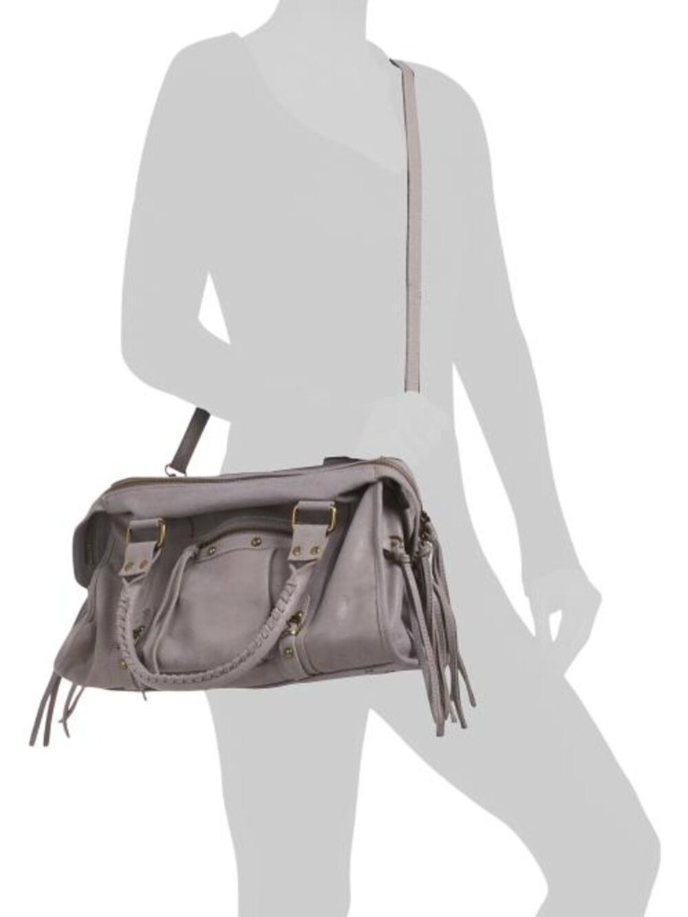 GAVE LUX Made In Italy Leather Large Satchel Brush Front Zip - Picture 5 of 5